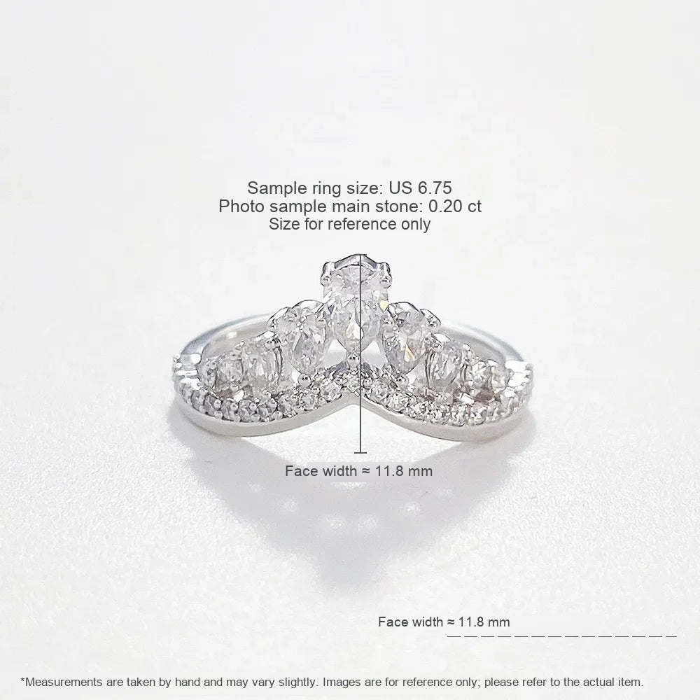 0.2 ct Crown Pear-Cut Lab-Grown Diamond Ring in PT950 Platinum