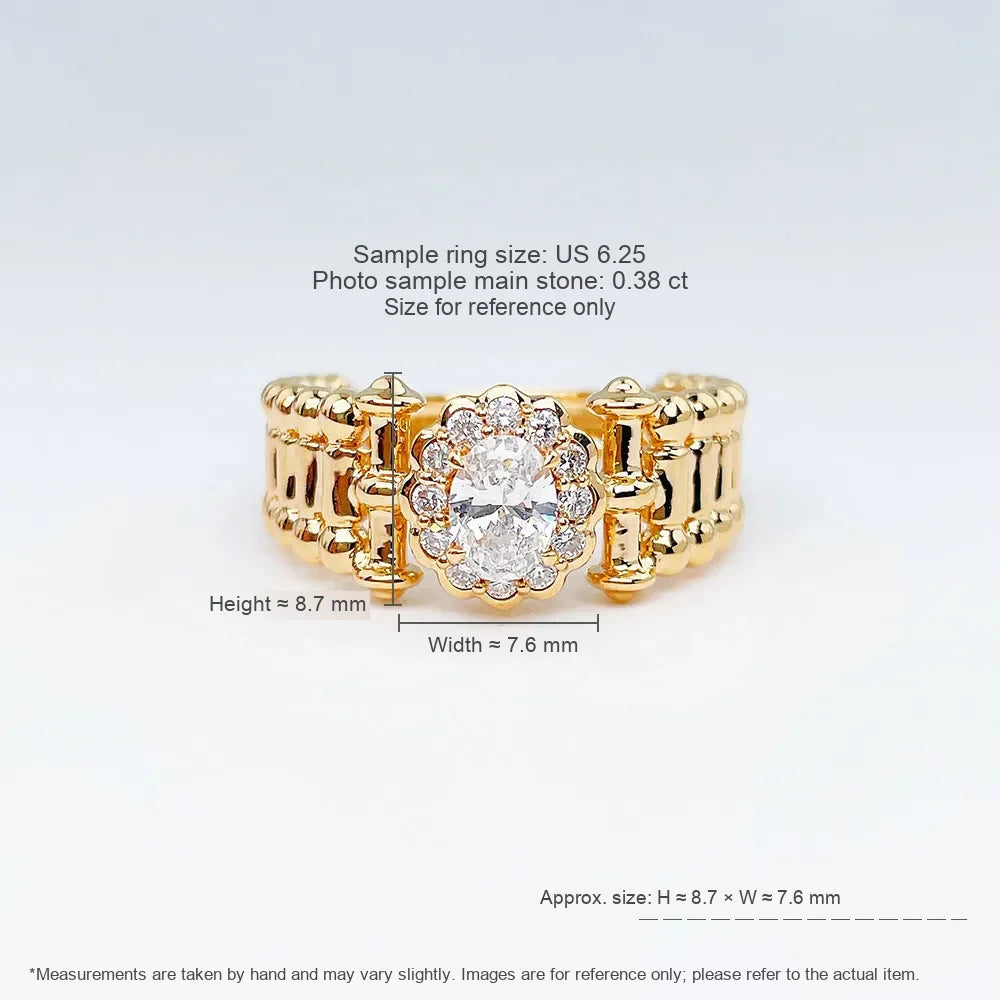 0.38 ct Heart Four-Prong Oval-Cut Lab-Grown Diamond Ring in 18K Yellow Gold