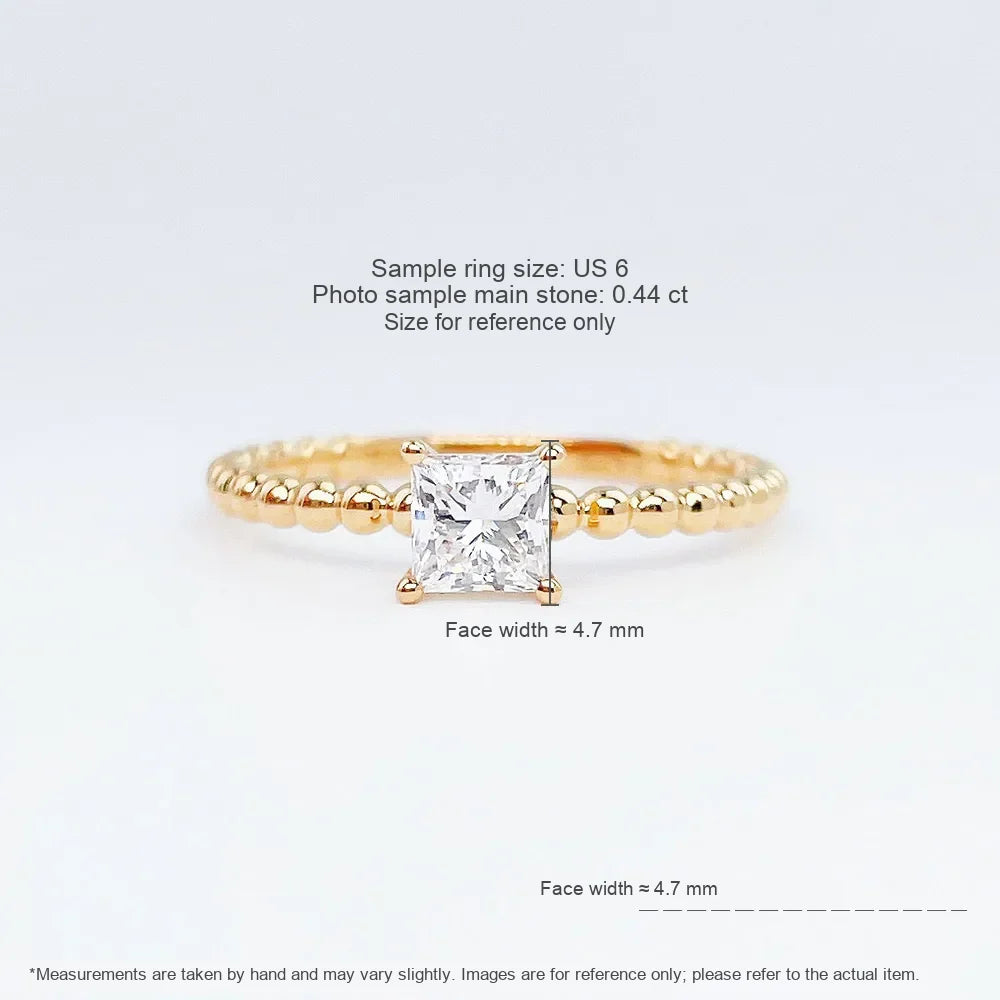 0.42 ct Minimalist Princess-Cut Lab-Grown Diamond Ring in 18K Yellow Gold – APYFR0184-Y