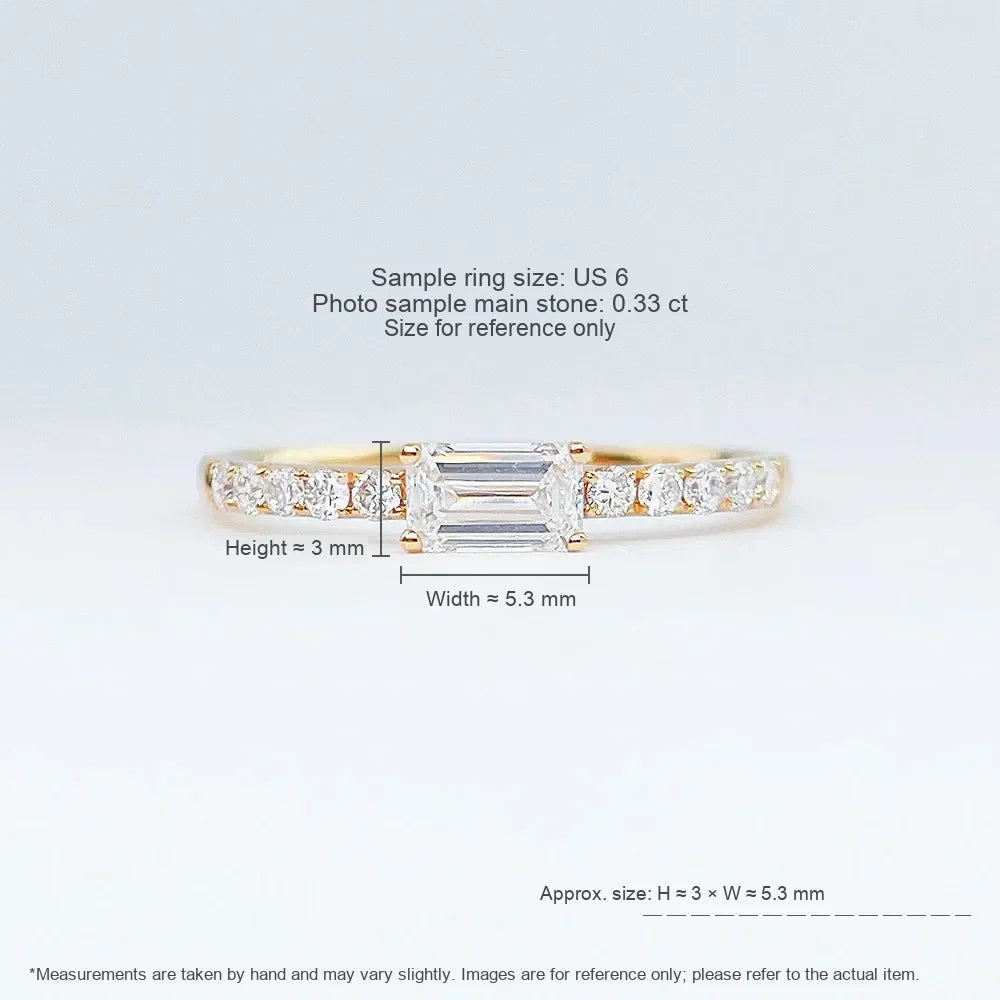 0.31 ct Emerald-Cut Lab-Grown Diamond Ring in 18K Yellow Gold – APYFR0187-Y