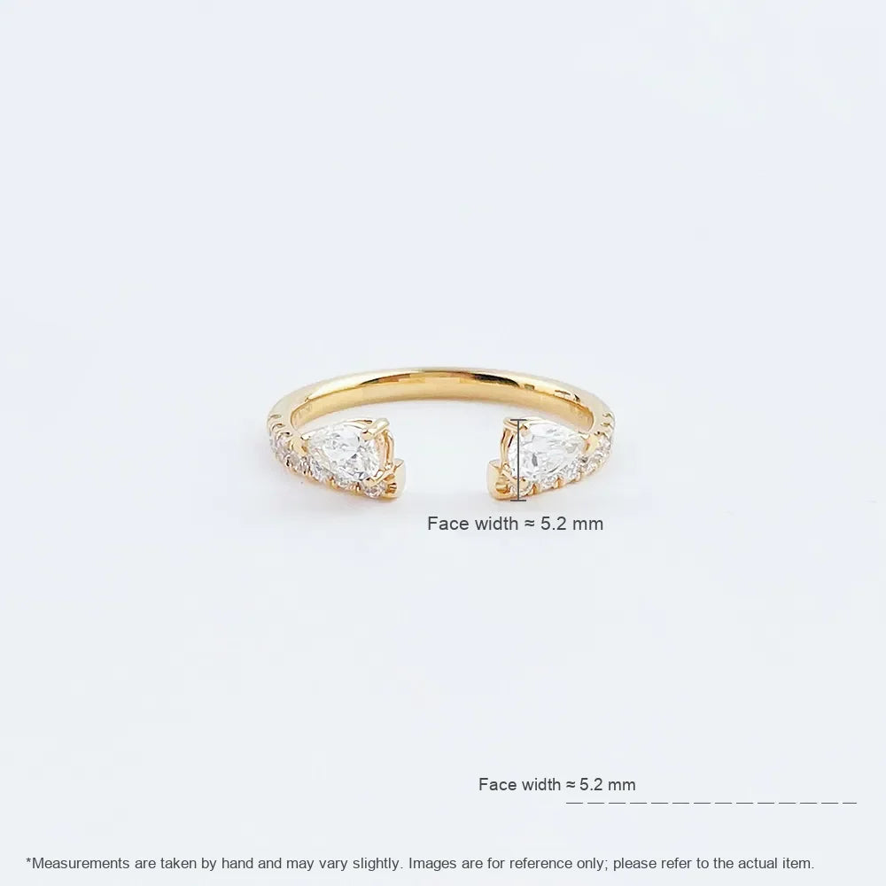 0.46 ctw Pear-Cut Lab-Grown Diamond Ring in 18K Yellow Gold – APYFR0188-Y