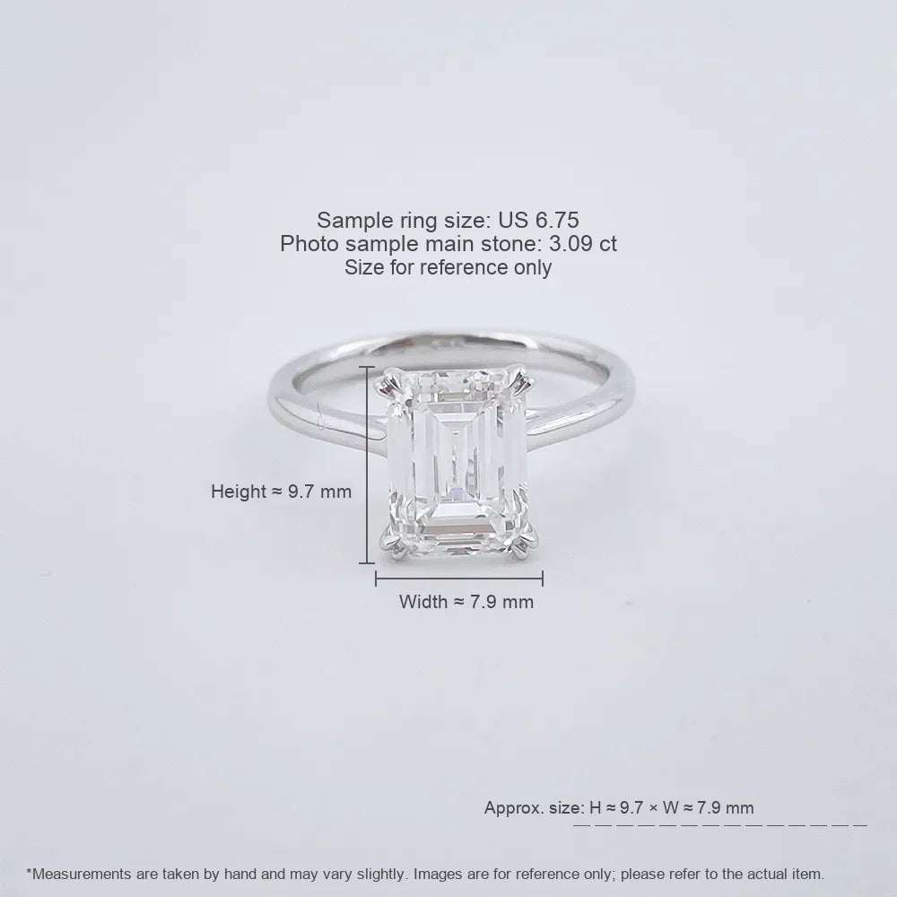 3.19 ct Celestial Emerald-Cut Lab-Grown Diamond Ring in 18K White Gold – APYFR0197-W