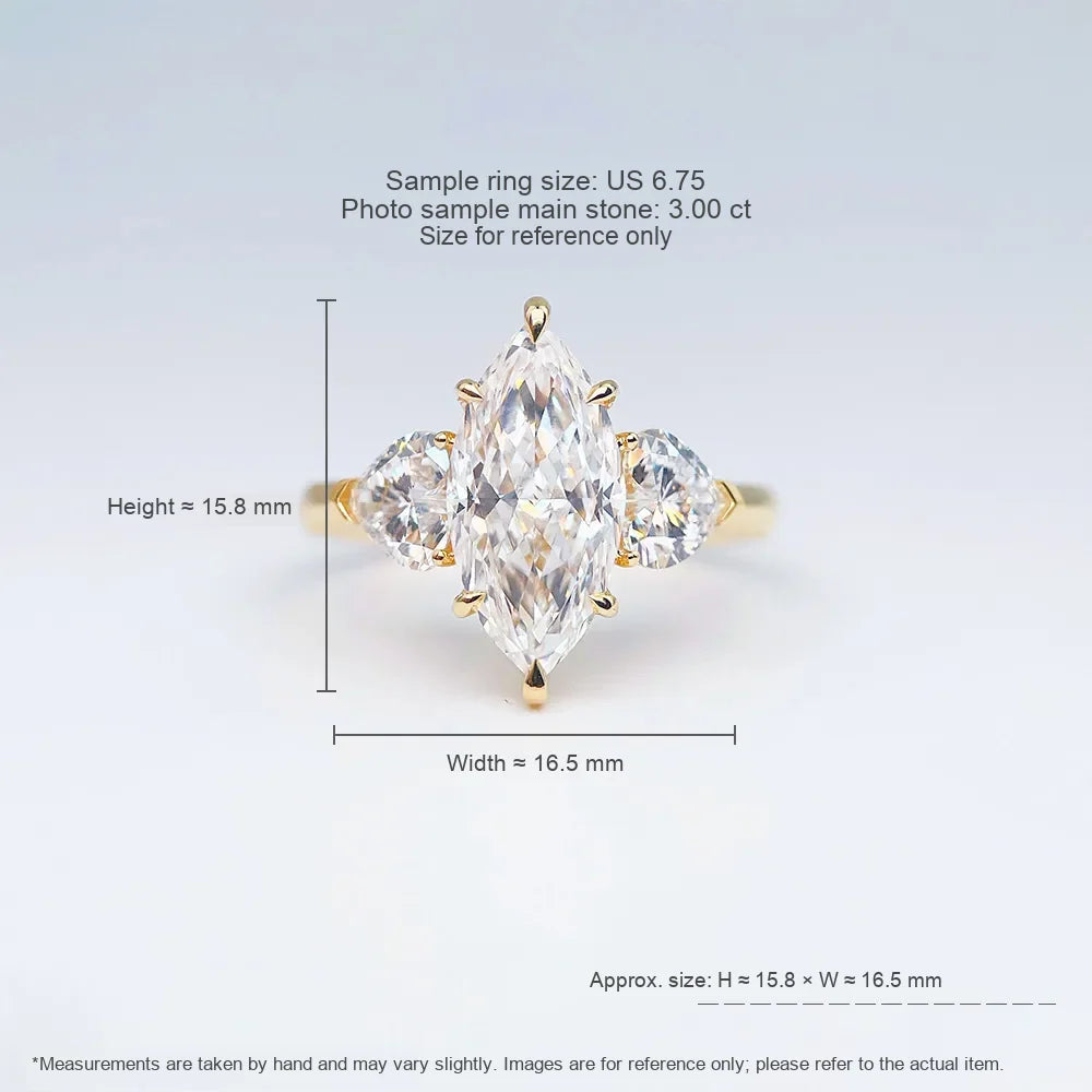 3.02 ct Marquise-Cut Lab-Grown Diamond Ring in 18K Yellow Gold – APYFR0210-Y