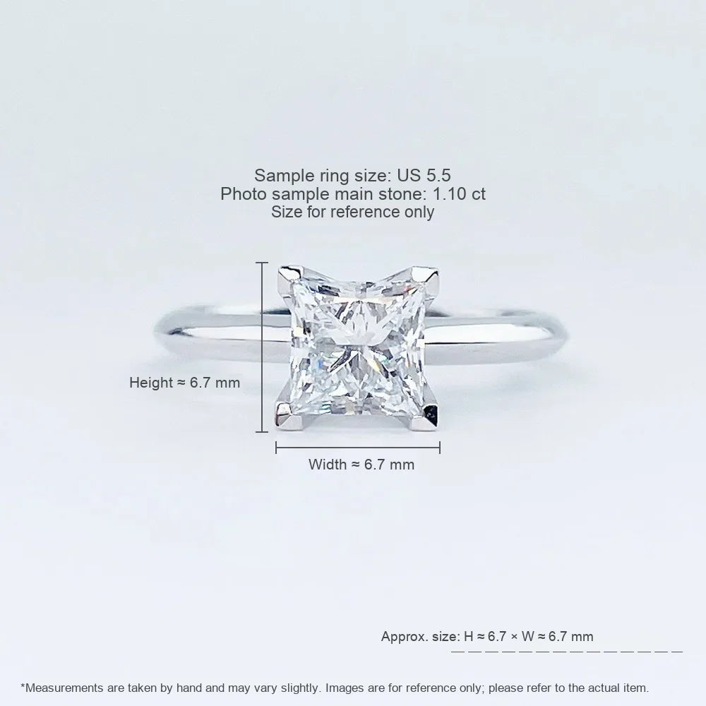 1.04 ct Minimalist Princess-Cut Lab-Grown Diamond Ring in PT950 Platinum – APYFR0214-PT