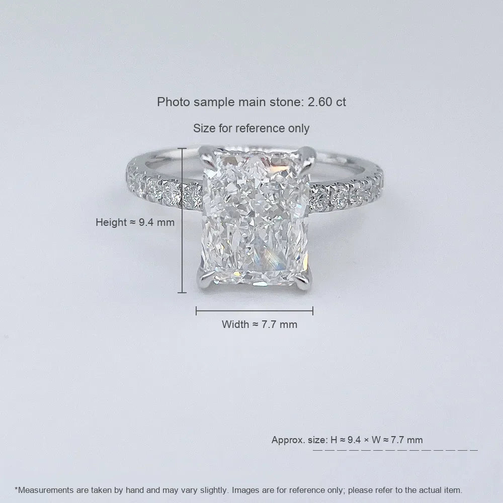 2.42 ct Classic Four-Prong Radiant-Cut Lab-Grown Diamond Ring in 18K White Gold
