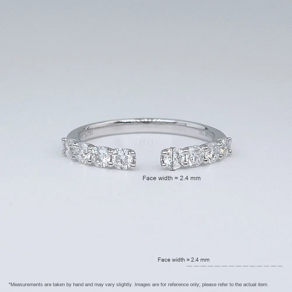 0.48 ctw Celestial Cluster Round-Cut Lab-Grown Diamond Band in 18K White Gold