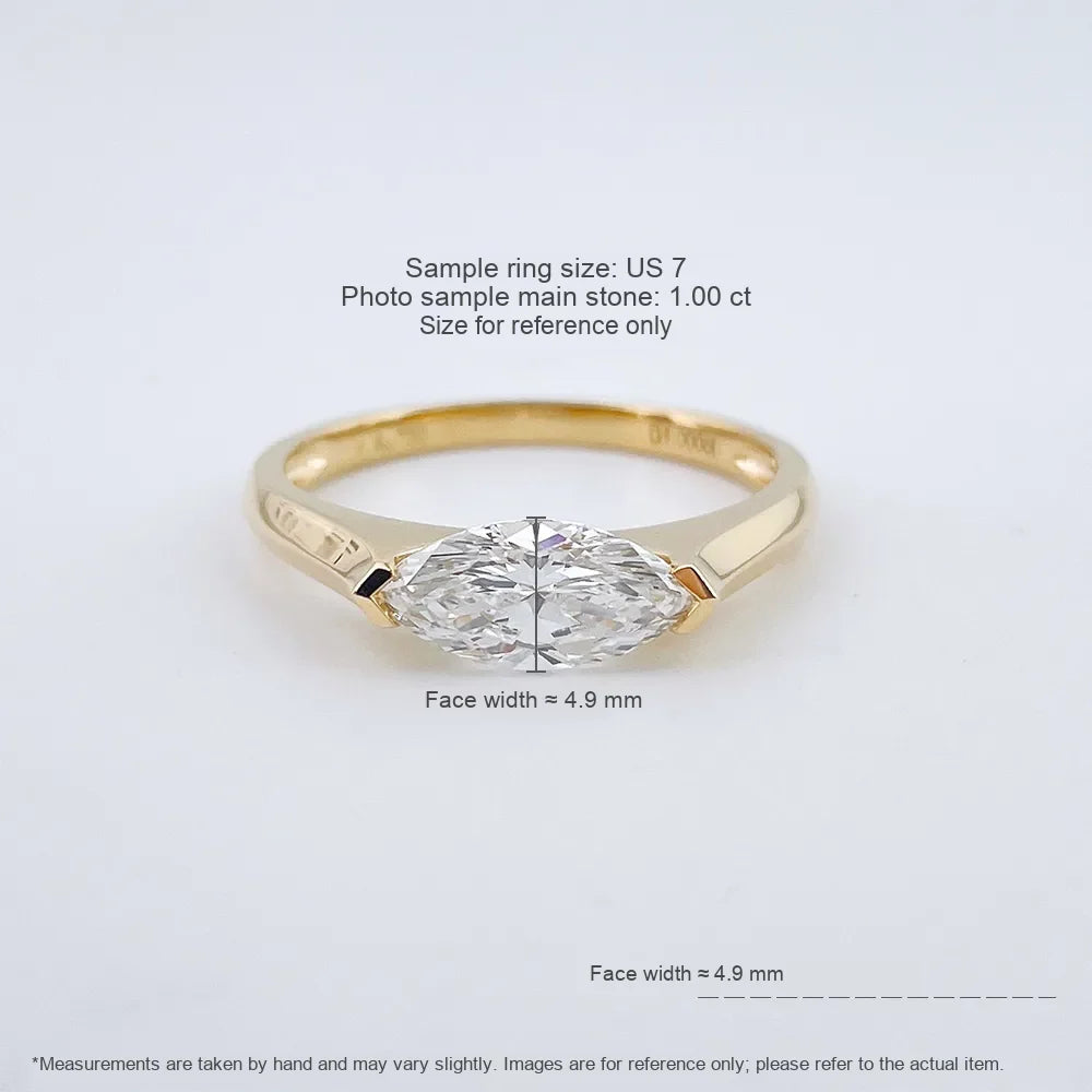 0.8 ct Minimalist Marquise-Cut Lab-Grown Diamond Ring in 18K Yellow Gold – APYFR0249-Y
