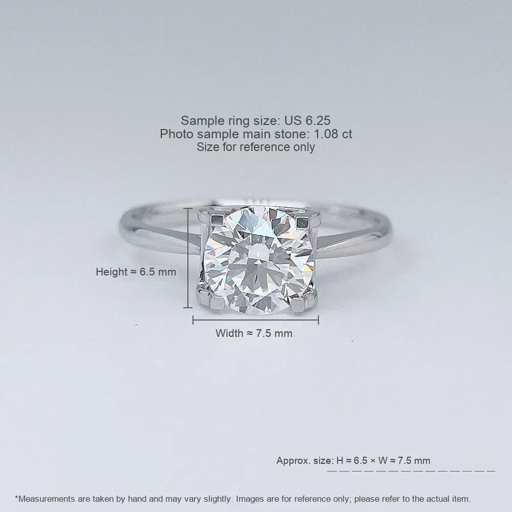 1.01 ct Classic Four-Prong Cushion-Cut Lab-Grown Diamond Ring in 18K White Gold