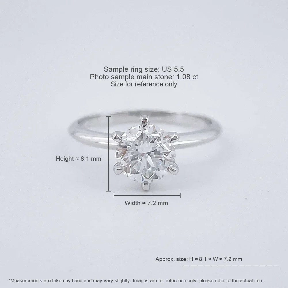 3.03 ct Minimalist Six-Prong Round-Cut Lab-Grown Diamond Ring in PT950 Platinum