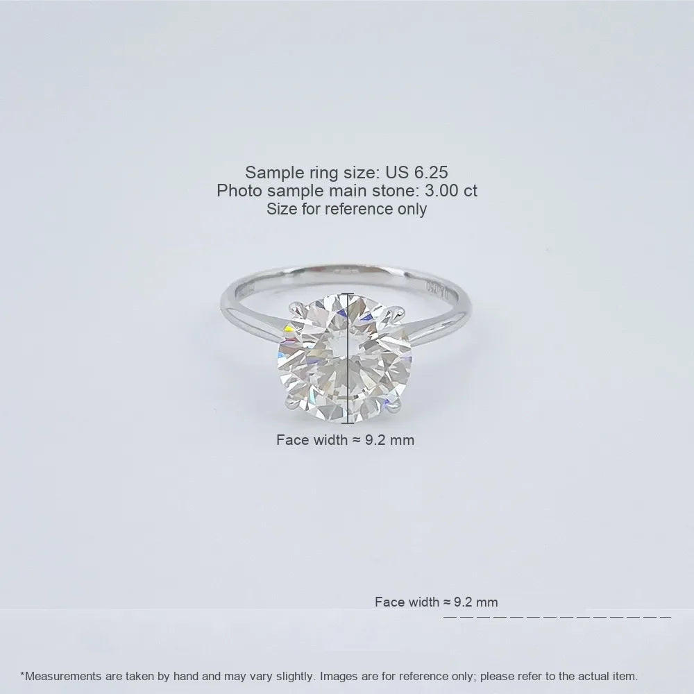3.07 ct Minimalist Four-Prong Round-Cut Lab-Grown Diamond Ring in 18K White Gold – APYFR0258-W