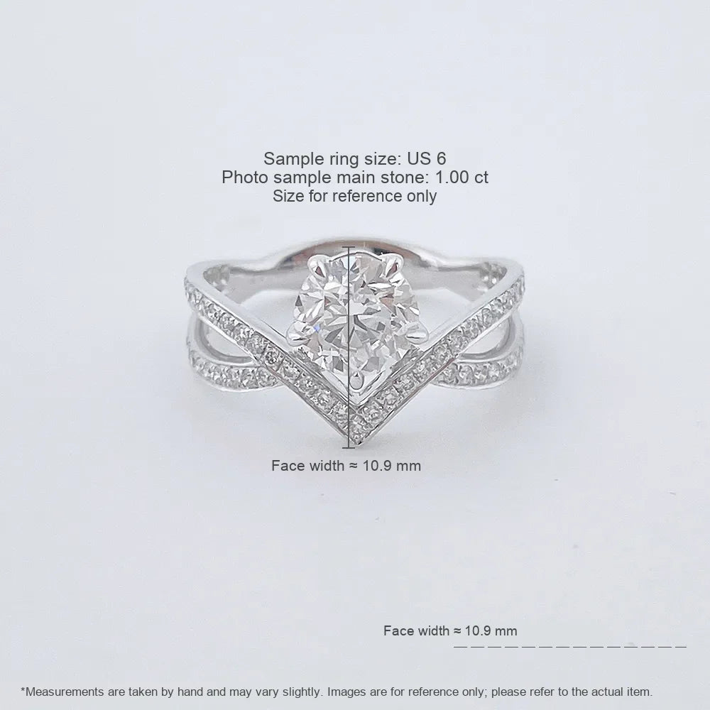 1.01 ct Cross Round-Cut Lab-Grown Diamond Ring in PT950 Platinum