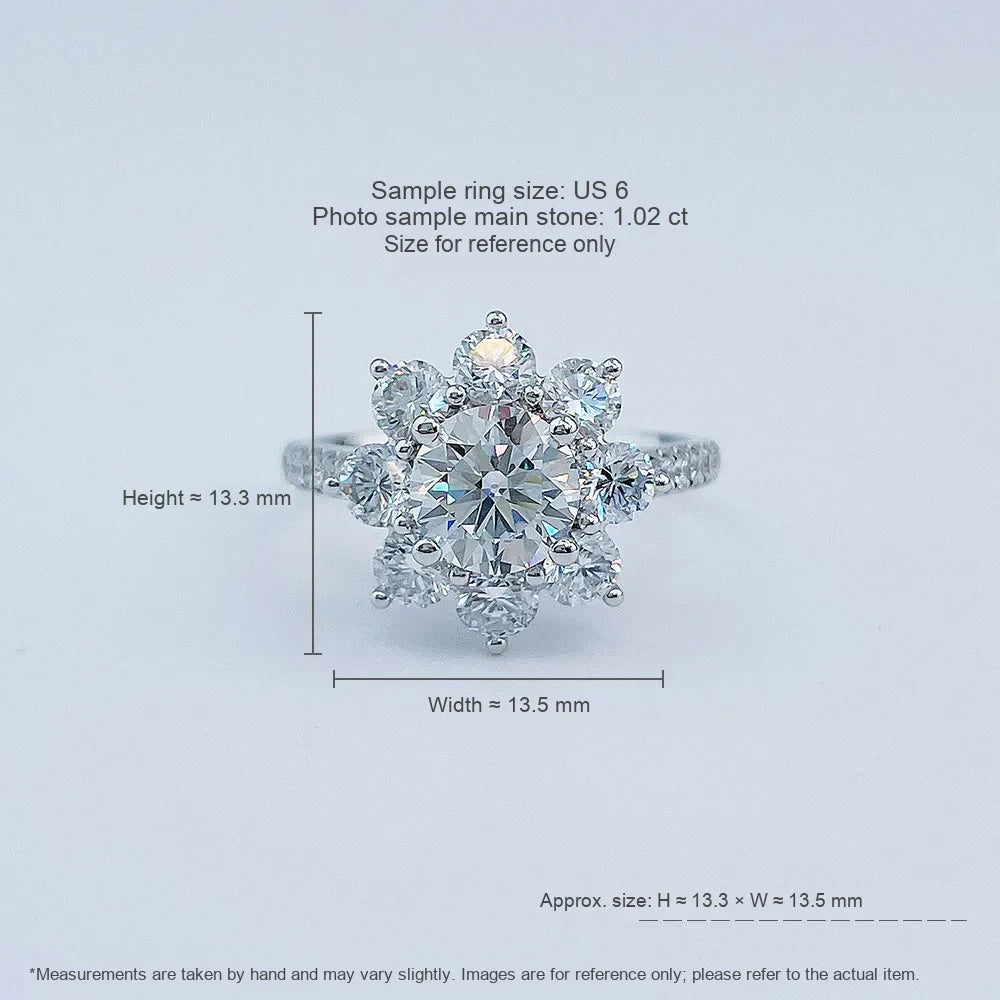 1.02 ct Floral Round-Cut Lab-Grown Diamond Ring in PT950 Platinum – APYFR0296-PT