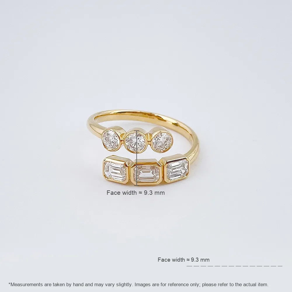 1.47 ctw Mixed-Cut Lab-Grown Diamond Open Ring in 18K Yellow Gold – APYFR0333-Y