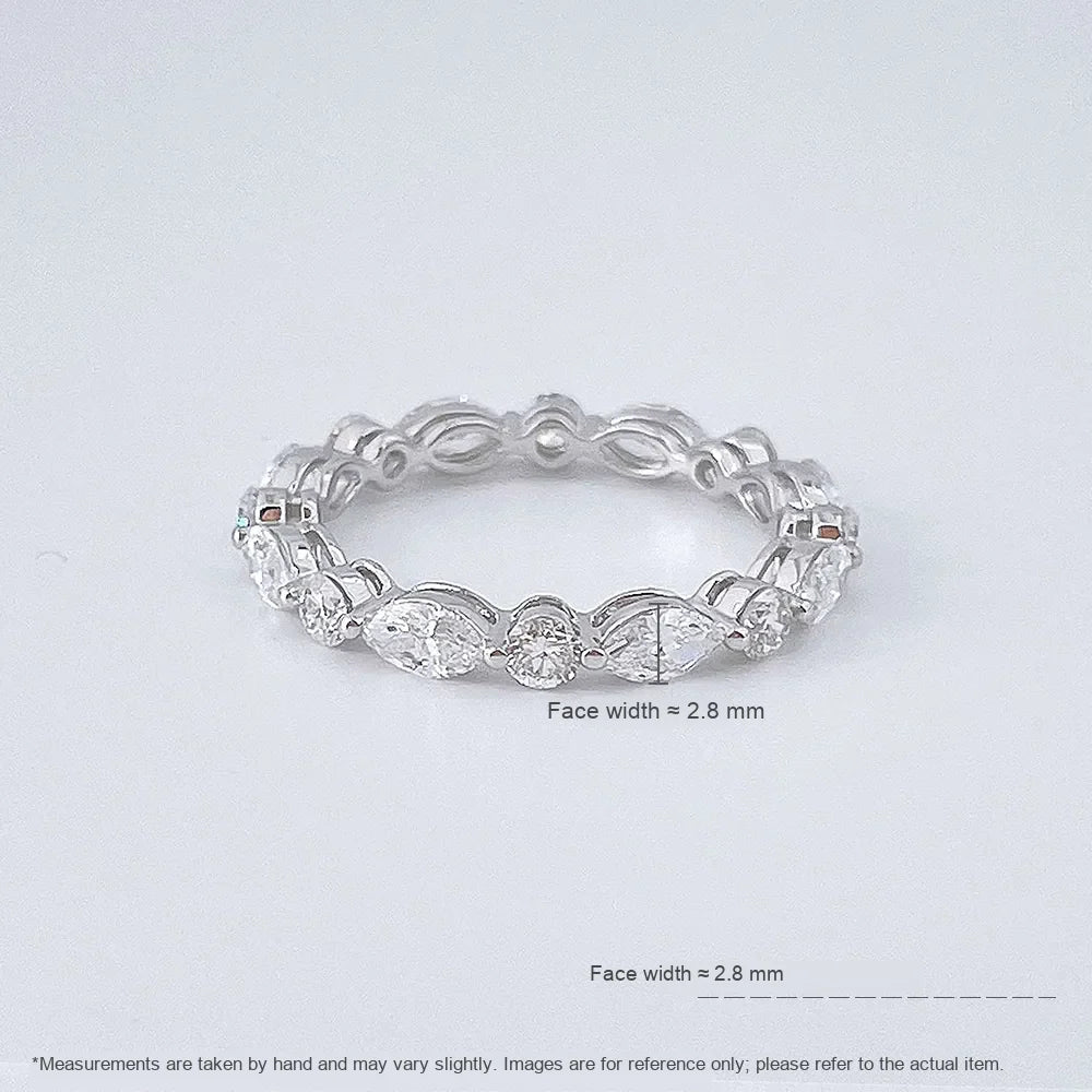 1.57 ctw Mixed-Cut Lab-Grown Diamond Band in 18K White Gold – APYFR0336-W