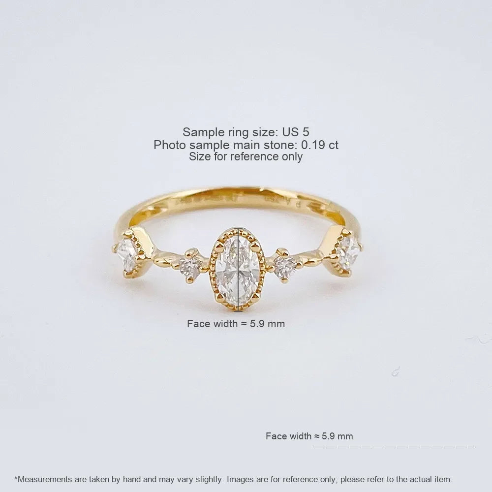 0.2 ct Oval-Cut Lab-Grown Diamond Ring in 18K Yellow Gold
