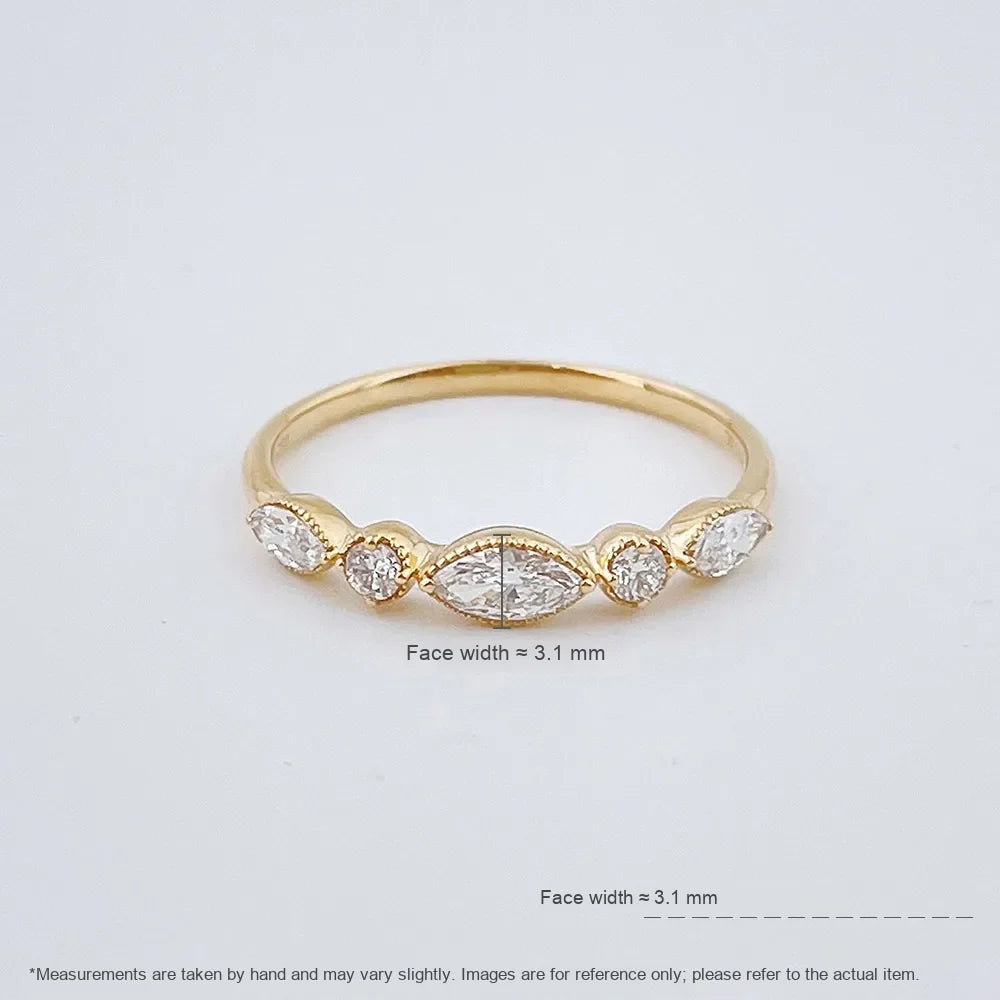 0.11 ct Mixed-Cut Lab-Grown Diamond Ring in 18K Yellow Gold – APYFR0354-Y