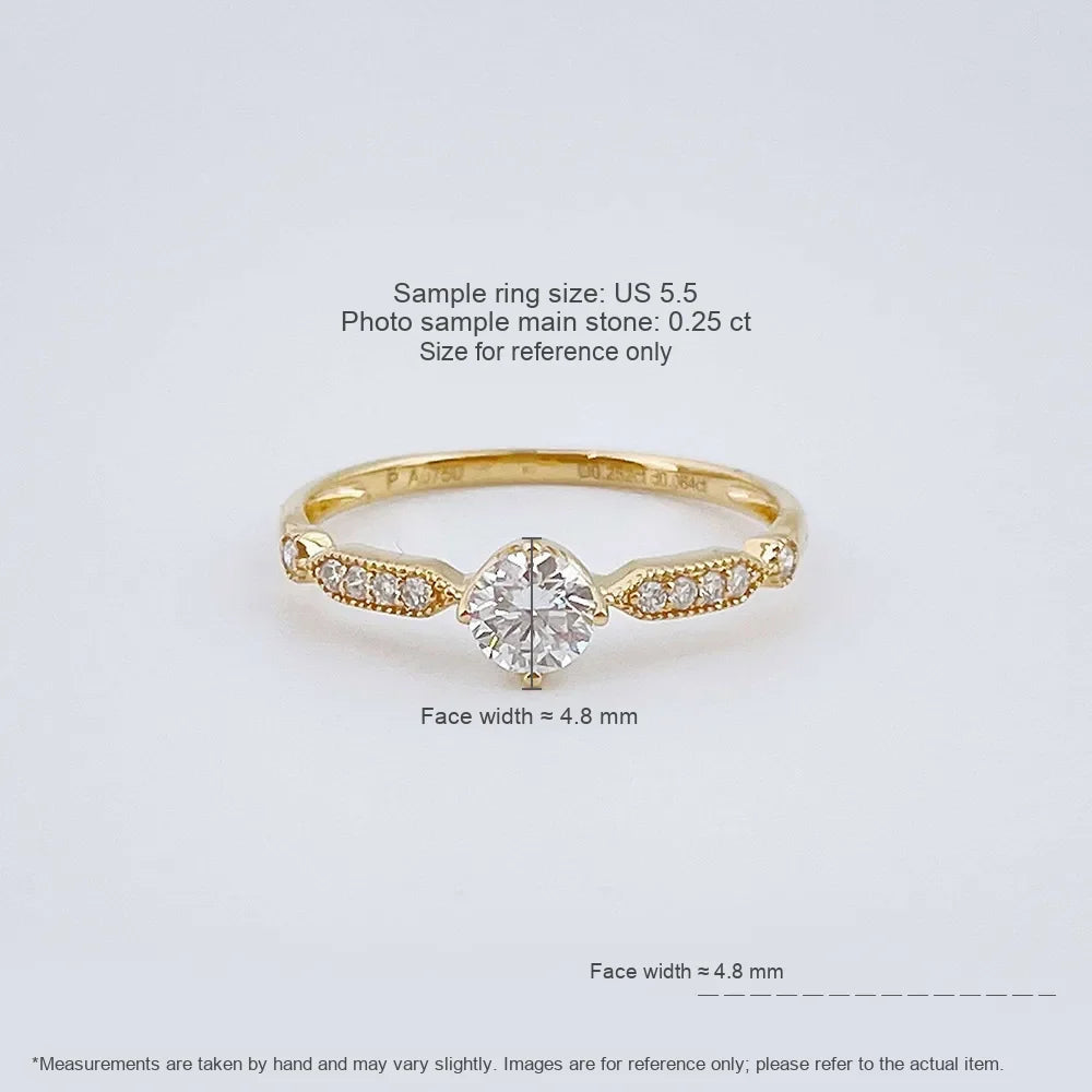 0.24 ct Round-Cut Lab-Grown Diamond Ring in 18K Yellow Gold – APYFR0357-Y