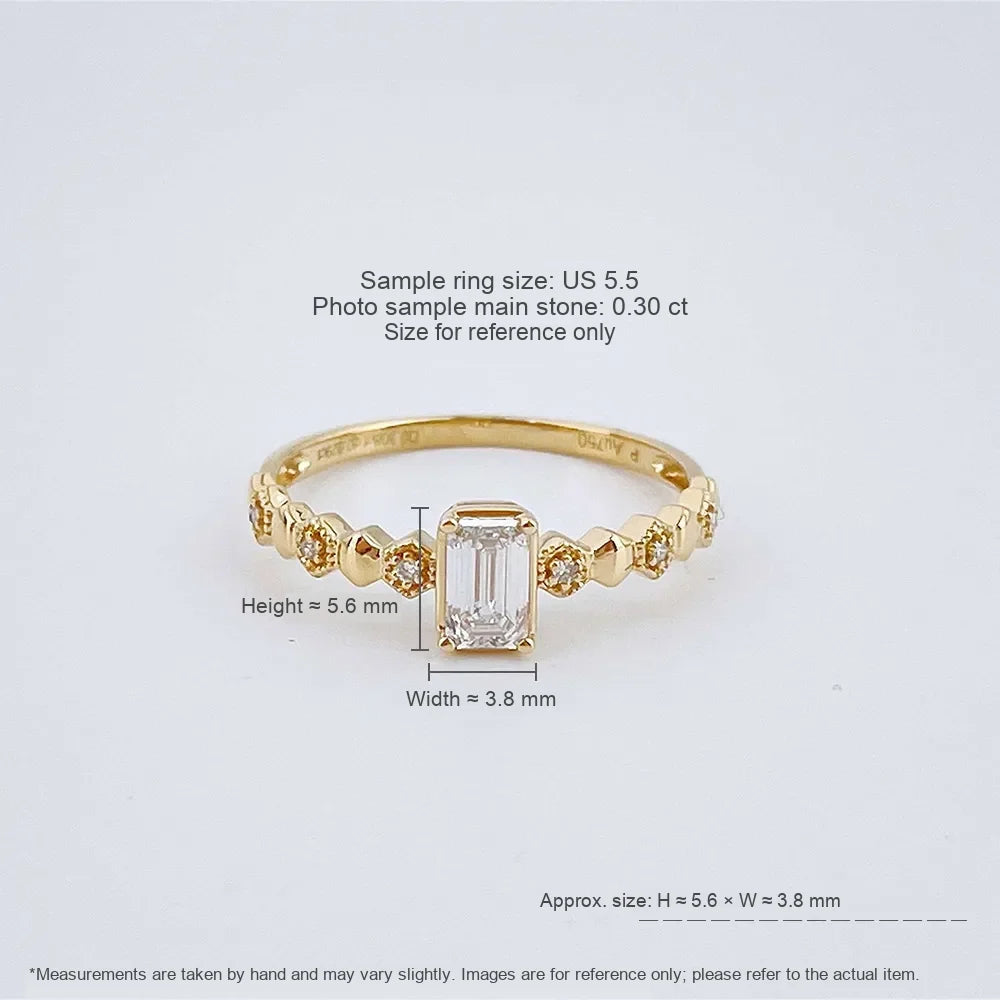 0.34 ct Emerald-Cut Lab-Grown Diamond Ring in 18K Yellow Gold – APYFR0360-Y