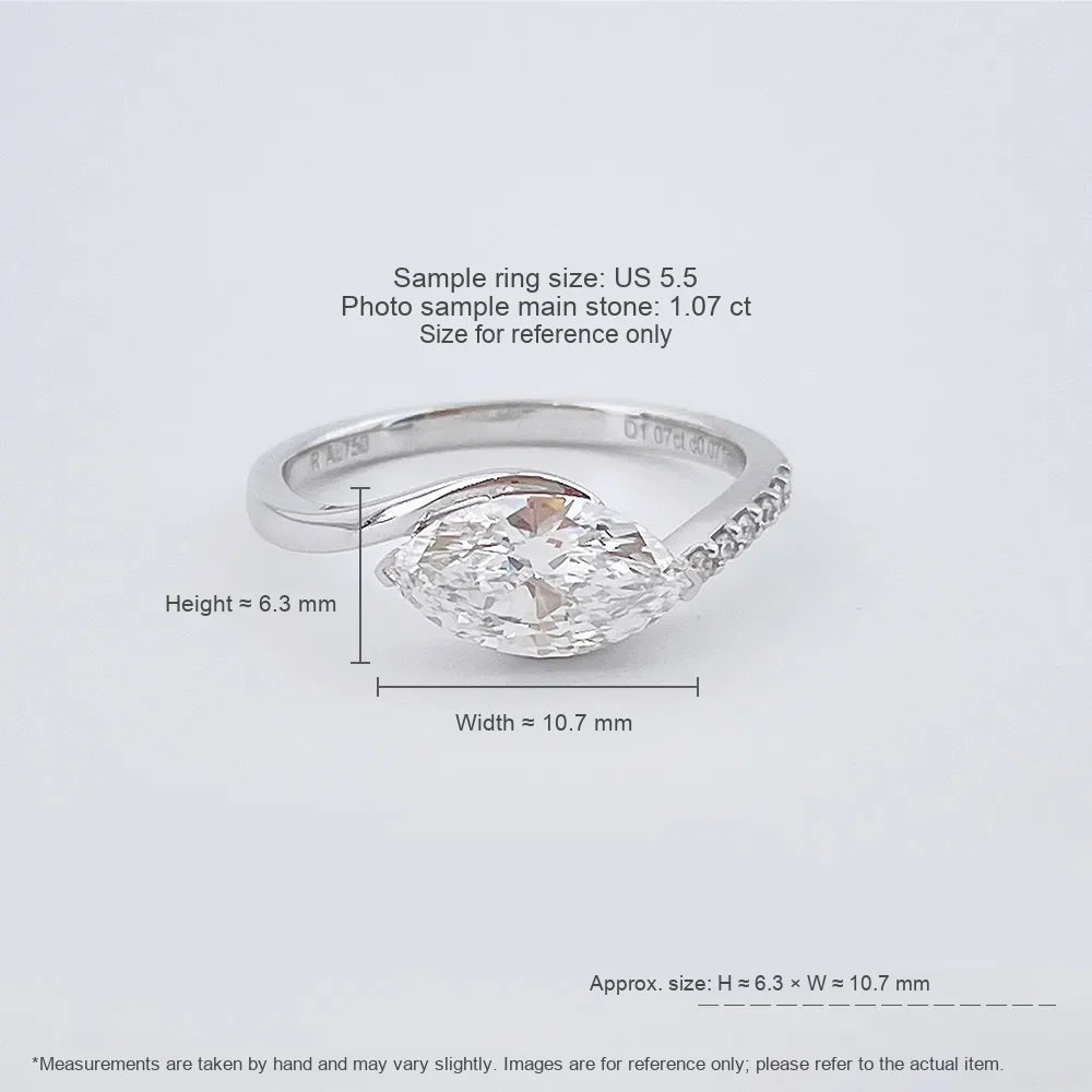 1.07 ct Celestial Marquise-Cut Lab-Grown Diamond Ring in 18K White Gold