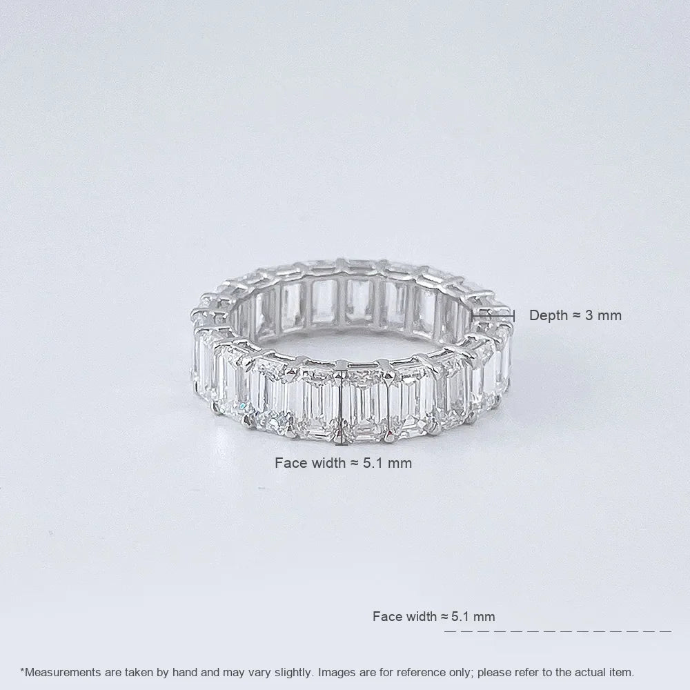6.55 ctw Emerald-Cut Lab-Grown Diamond Band in 18K White Gold