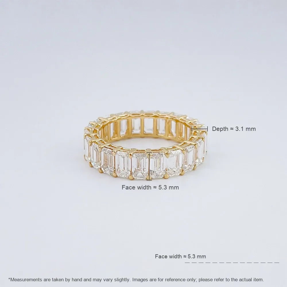 6.62 ctw Emerald-Cut Lab-Grown Diamond Band in 18K Yellow Gold