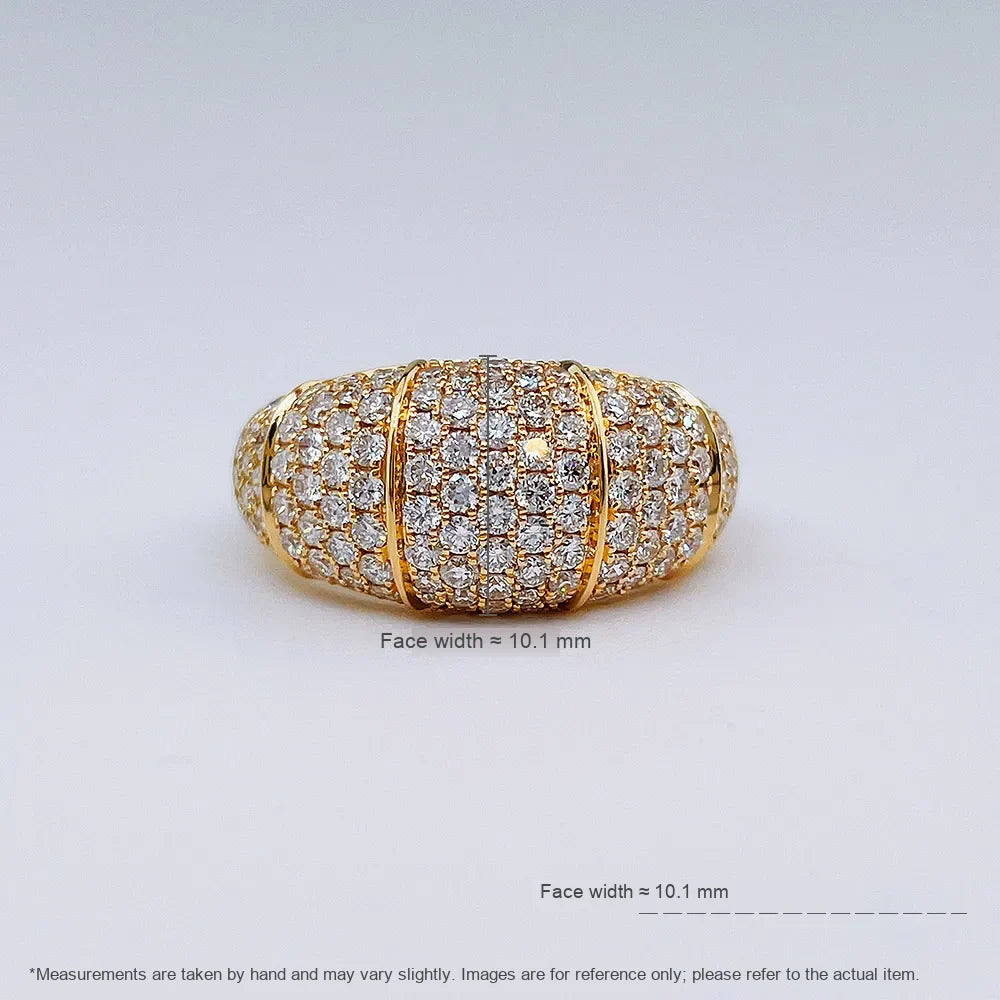1.55 ctw Statement Pavé Round-Cut Lab-Grown Diamond Band in 18K Yellow Gold