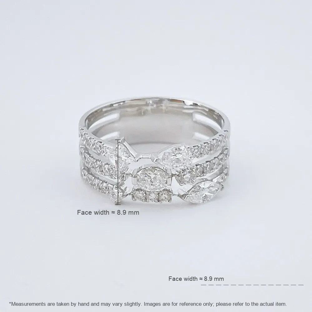 1.1 ctw Celestial Mixed-Cut Lab-Grown Diamond Band in 18K White Gold – APYFR0394-W