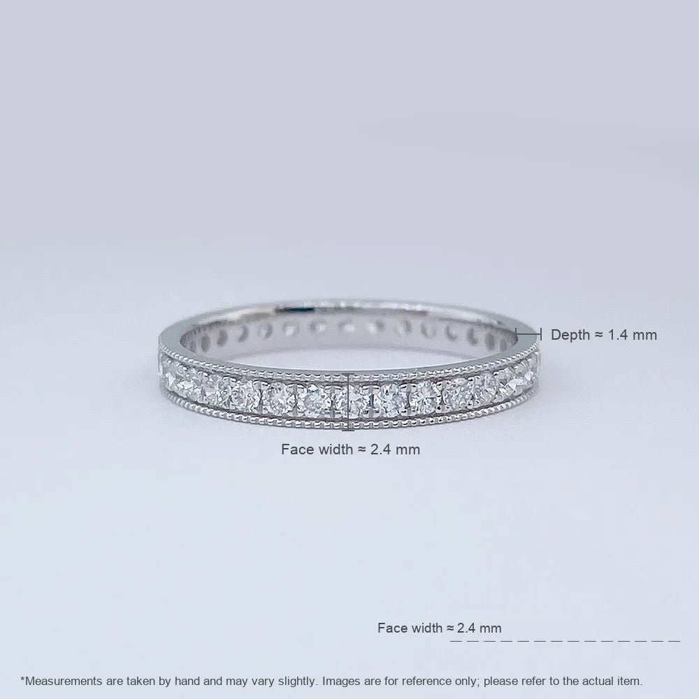 0.49 ctw Statement Stackable Princess-Cut Lab-Grown Diamond Band in 18K White Gold