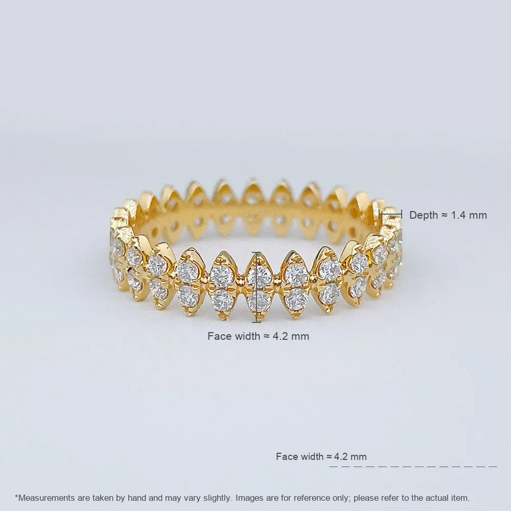 0.55 ctw Marquise-Cut Lab-Grown Diamond Band in 18K Yellow Gold