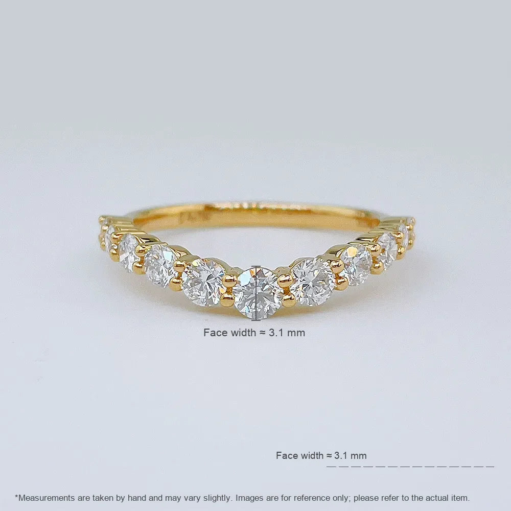 0.81 ctw Minimalist Round-Cut Lab-Grown Diamond Band in 18K Yellow Gold