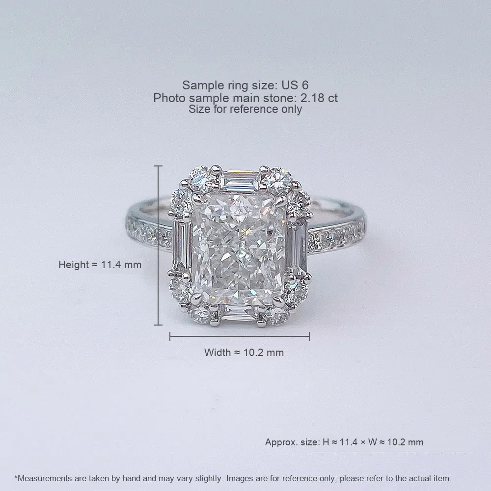 2.14 ct Statement Four-Prong Radiant-Cut Lab-Grown Diamond Ring in PT950 Platinum – APYFR0404-PT