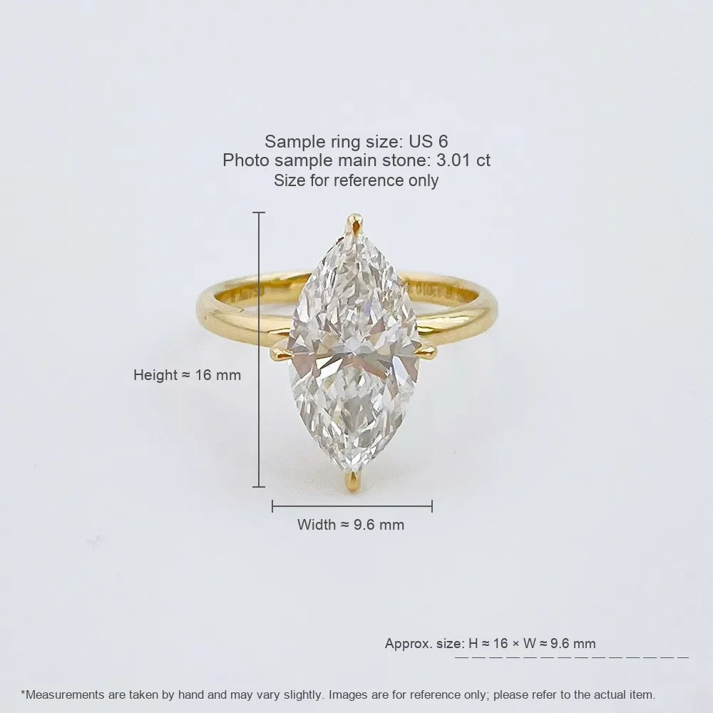3.03 ct Minimalist Marquise-Cut Lab-Grown Diamond Ring in 18K Yellow Gold – APYFR0410-Y