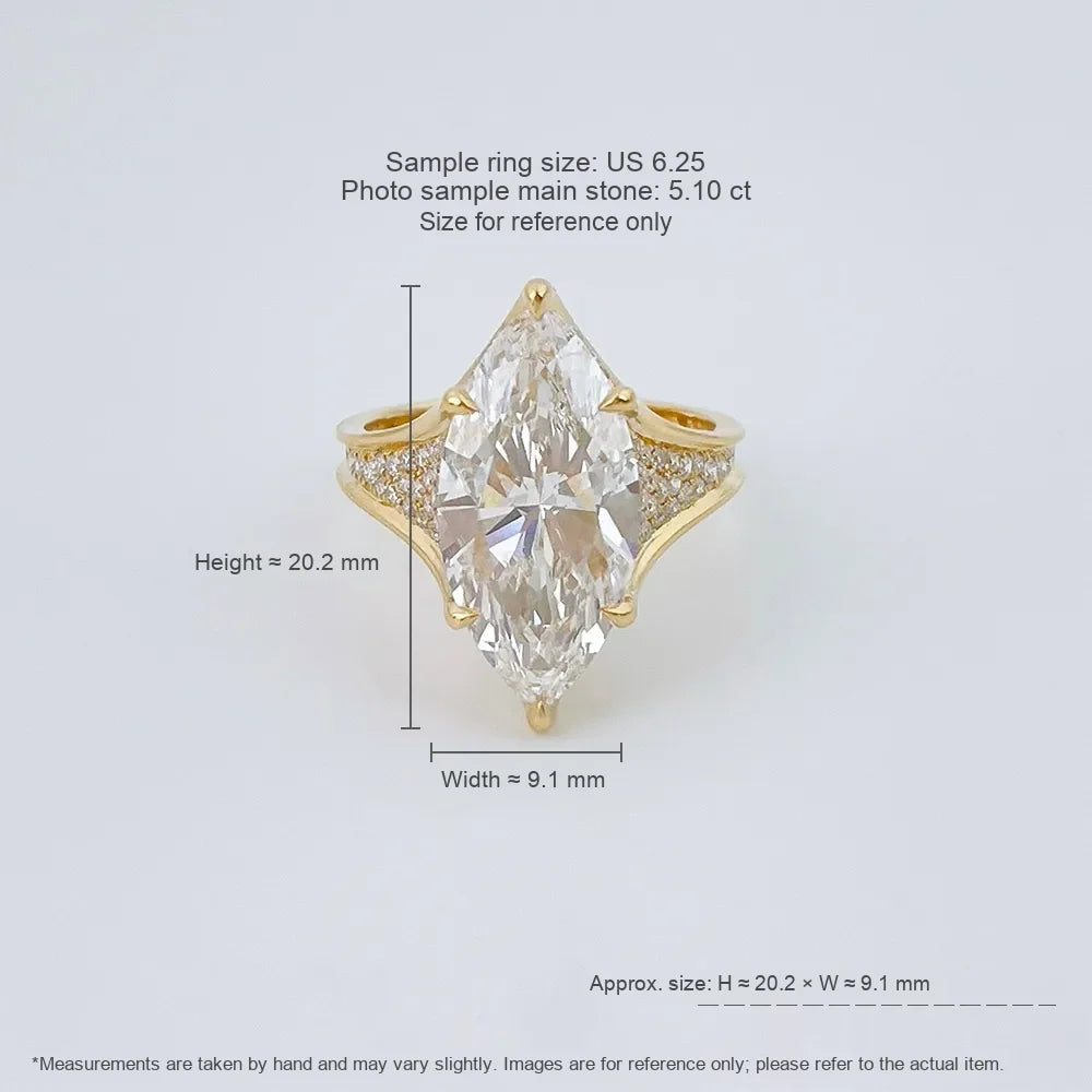 5.1 ct Vintage Marquise-Cut Lab-Grown Diamond Ring in 18K Yellow Gold – APYFR0420-Y