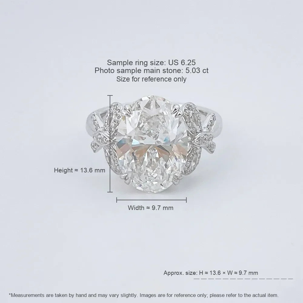 5.03 ct Bow Oval-Cut Lab-Grown Diamond Ring in 18K White Gold – APYFR0423-W