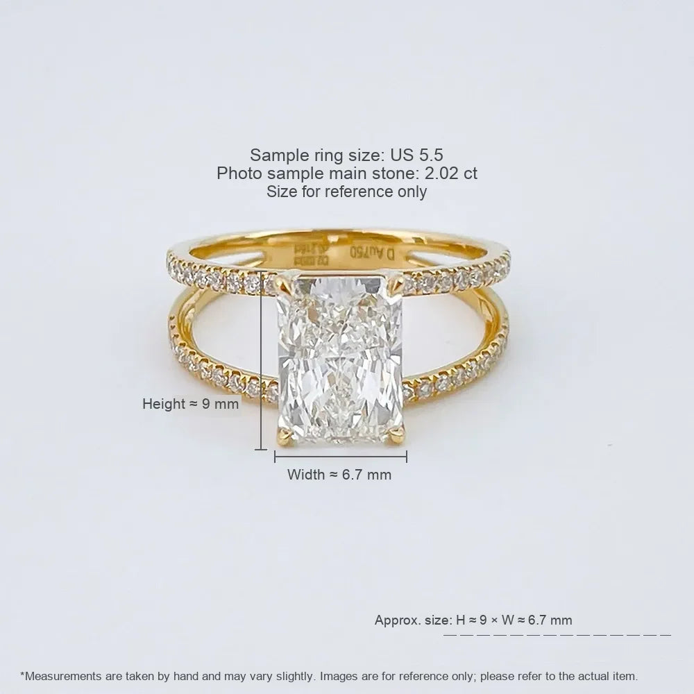 2.02 ct Celestial Radiant-Cut Lab-Grown Diamond Ring in 18K Yellow Gold