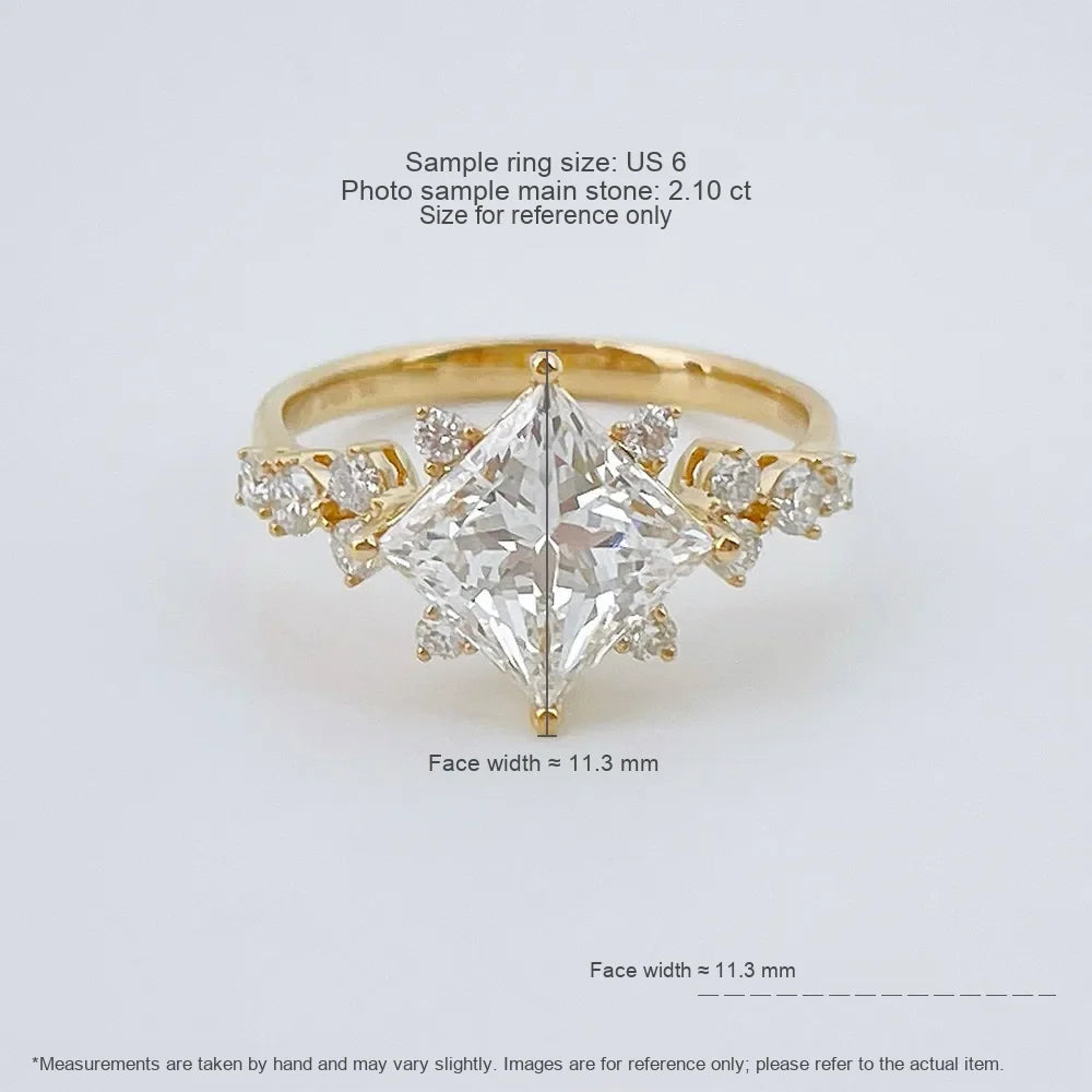 2.1 ct Celestial Princess-Cut Lab-Grown Diamond Ring in 18K Yellow Gold – APYFR0431-Y