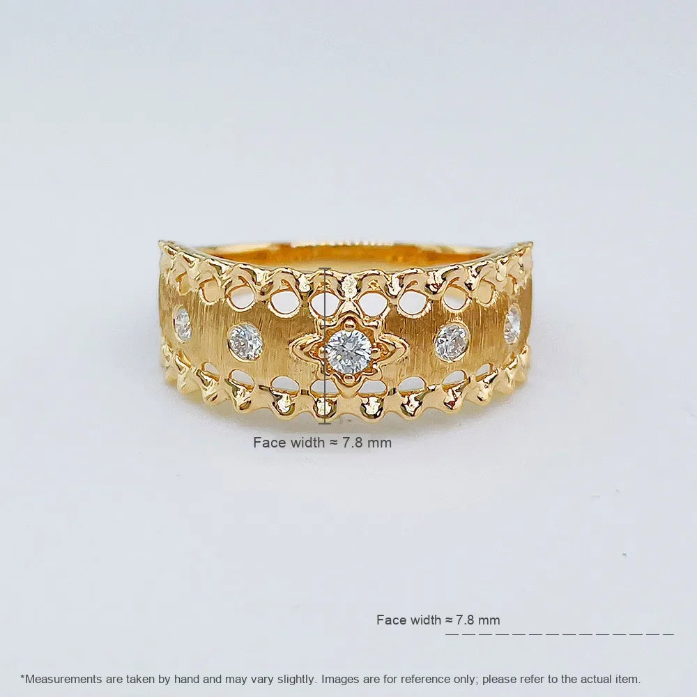 0.14 ctw Vintage Round-Cut Lab-Grown Diamond Band in 18K Yellow Gold – APYFR0438-Y