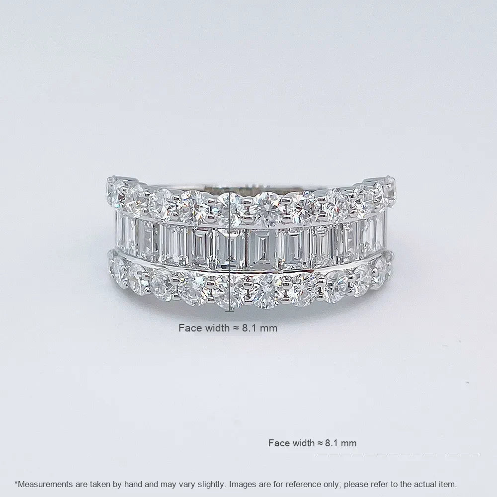 2.23 ctw Vintage Emerald-Cut Lab-Grown Diamond Band in 18K White Gold