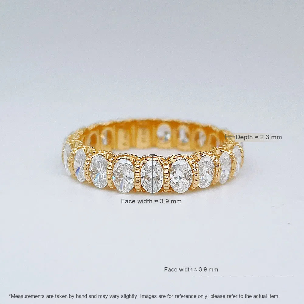 2 ctw Vintage Oval-Cut Lab-Grown Diamond Band in 18K Yellow Gold