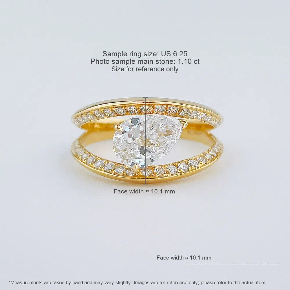 1.1 ct Celestial Pear-Cut Lab-Grown Diamond Ring in 18K Yellow Gold – APYFR0455-Y