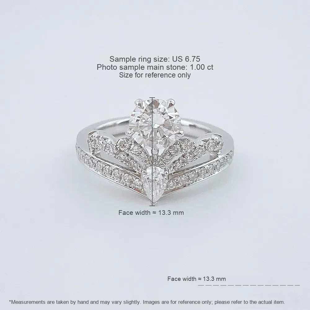 1 ct Crown Round-Cut Lab-Grown Diamond Ring in 18K White Gold – APYFR0462-W