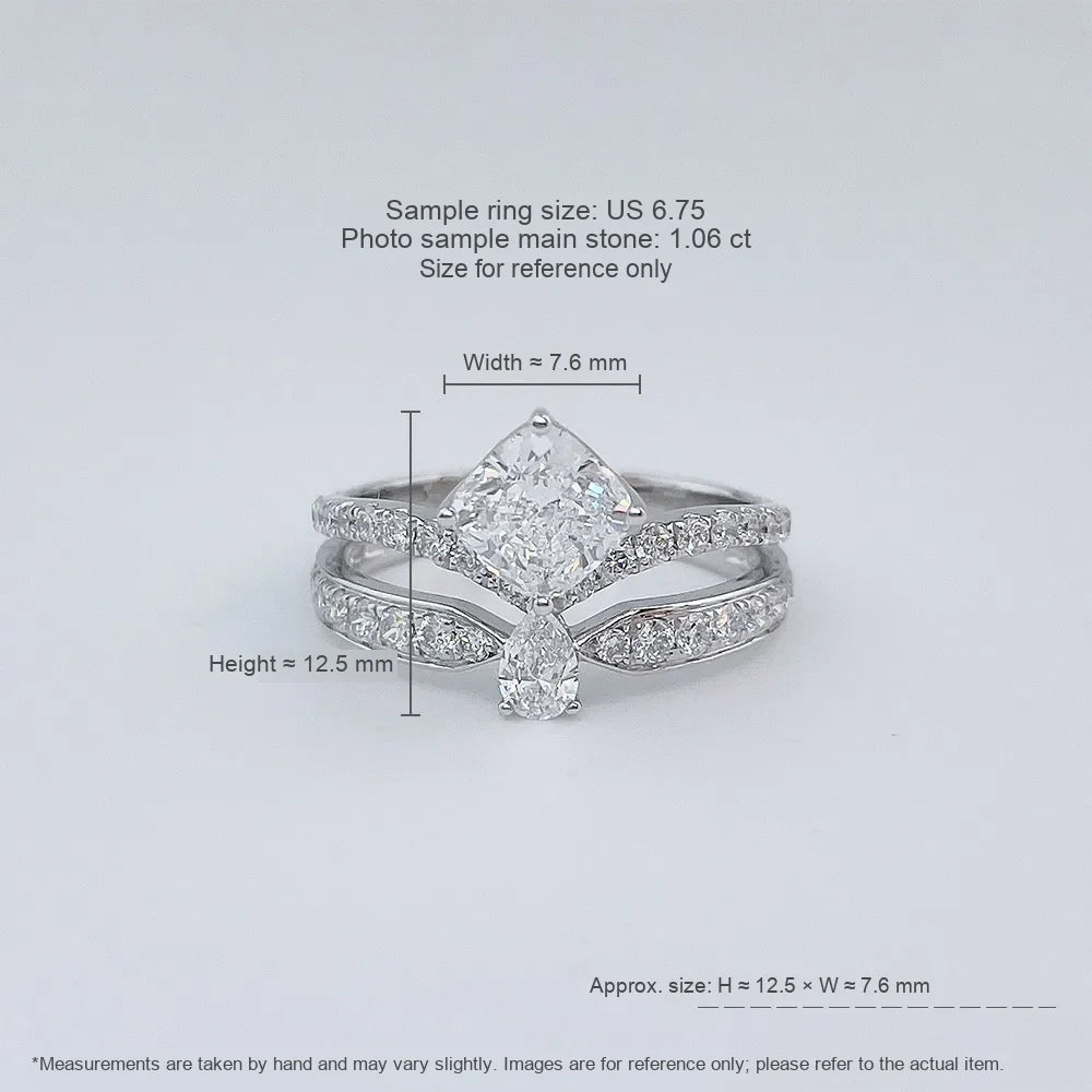 1 ct Crown Princess-Cut Lab-Grown Diamond Ring in 18K White Gold