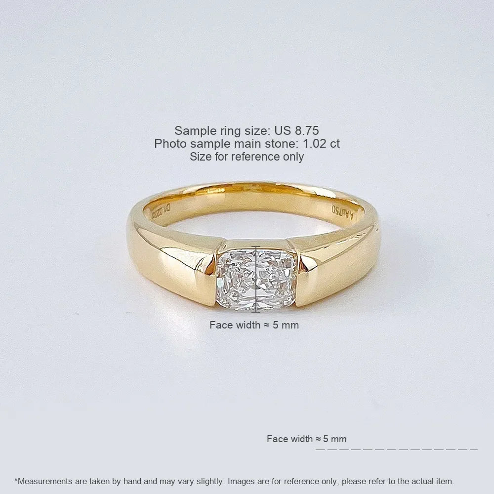 1.01 ct Vintage Princess-Cut Lab-Grown Diamond Ring in 18K Yellow Gold – APYMR0007-Y
