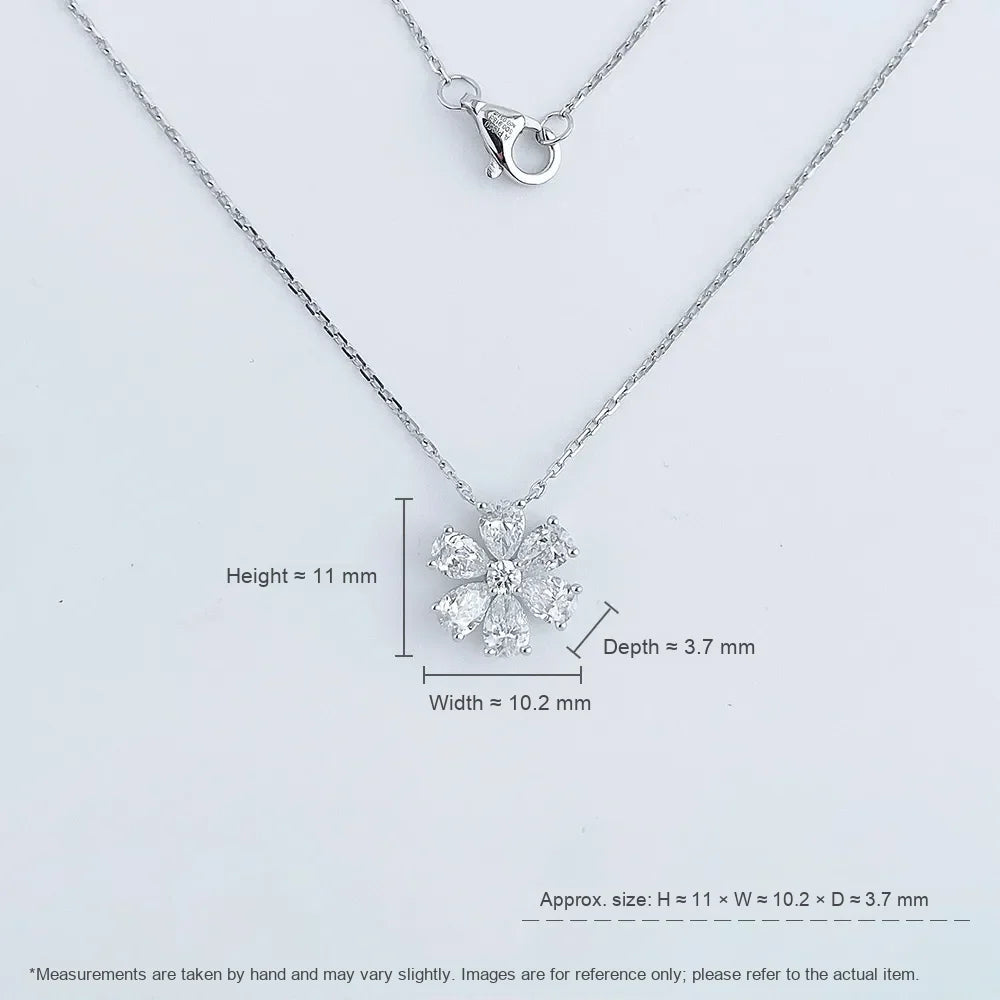 1.01 ctw Floral Mixed-Cut Lab-Grown Diamond Necklace in PT950 Platinum – APYN0006-PT
