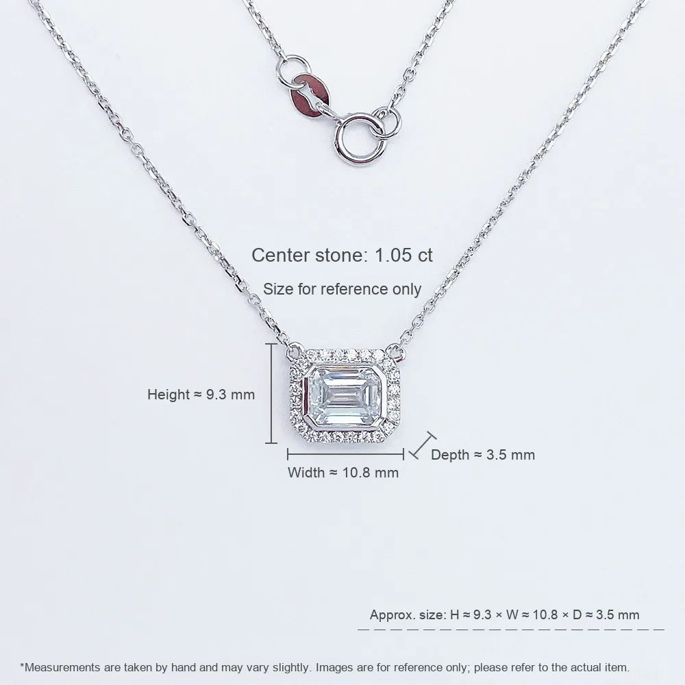 1.04 ct Celestial Adjustable Emerald-Cut Lab-Grown Diamond Necklace in PT950 Platinum