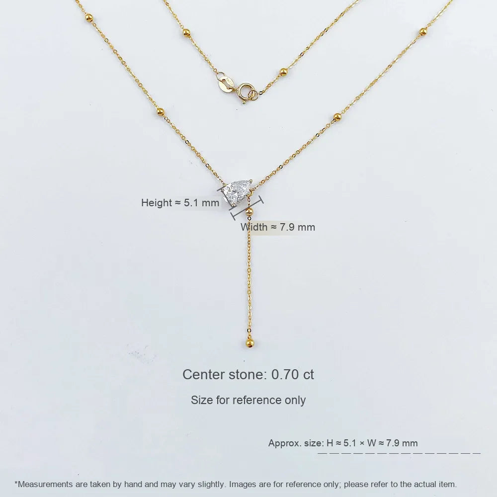 0.68 ct Celestial Pear-Cut Lab-Grown Diamond Necklace in 18K Yellow Gold – APYN0021-Y