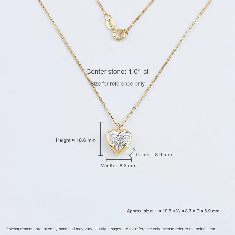 1.06 ct Heart-Cut Lab-Grown Diamond Necklace in 18K Yellow Gold – APYN0025-Y