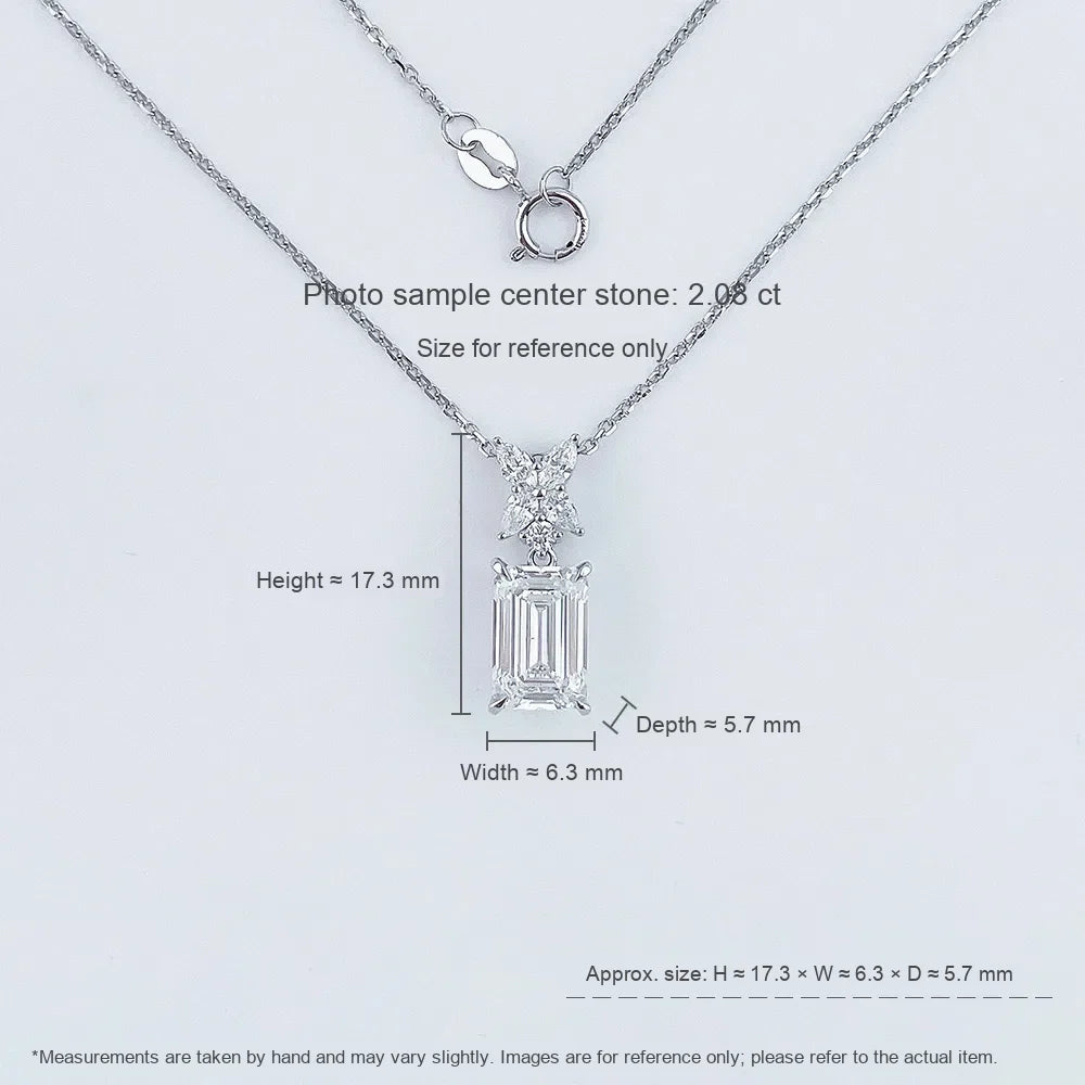 3.07 ct Adjustable Emerald-Cut Lab-Grown Diamond Necklace in PT950 Platinum – APYN0030-PT