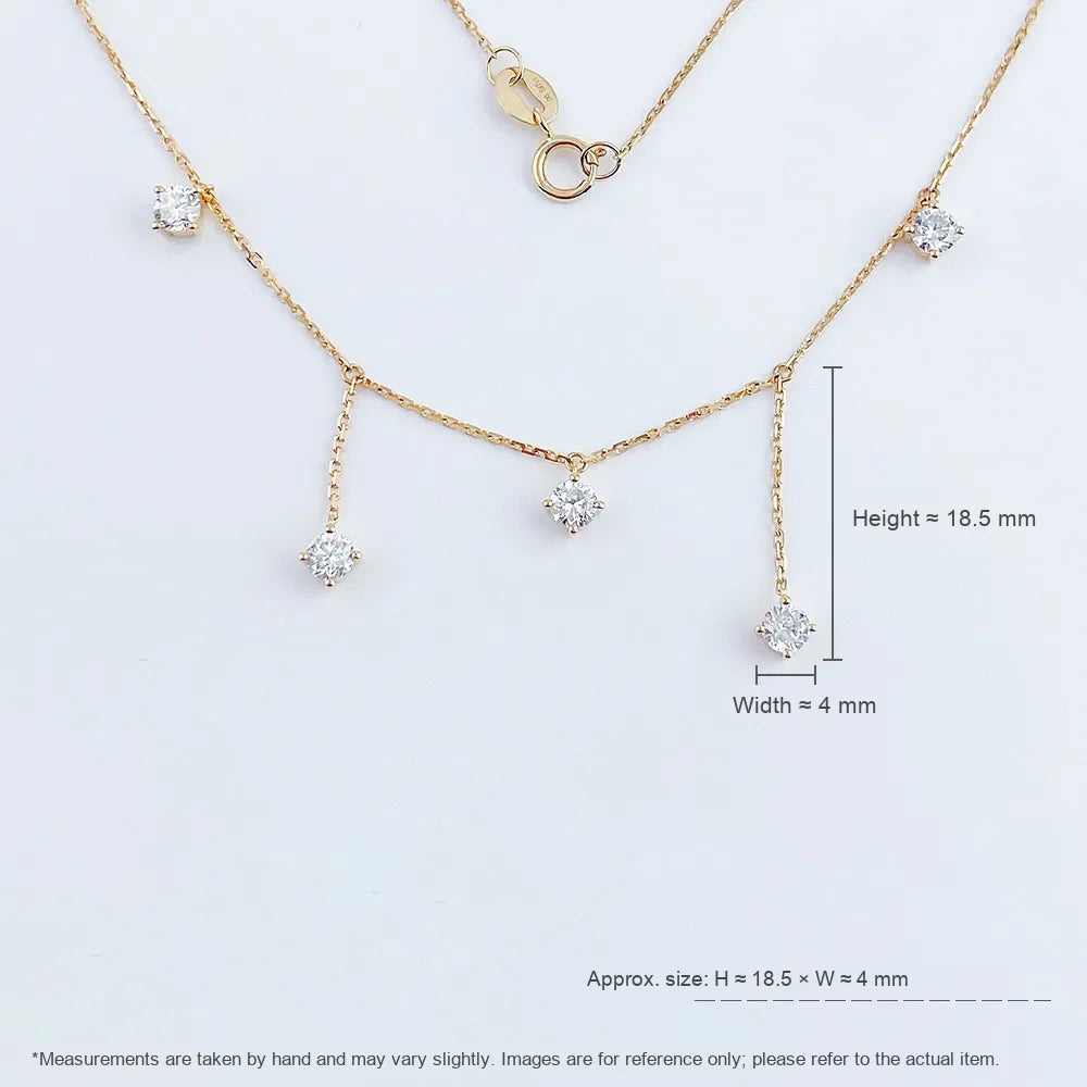 0.56 ctw Princess-Cut Lab-Grown Diamond Necklace in 18K Yellow Gold
