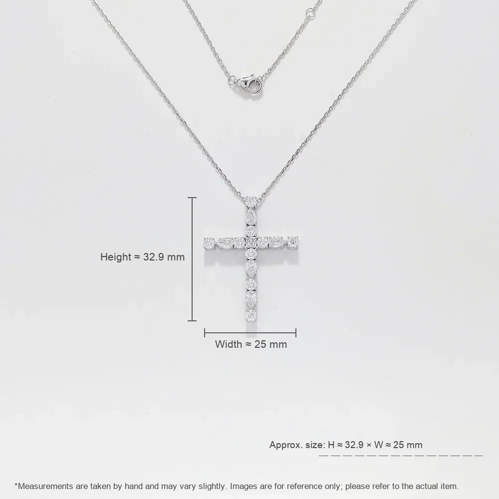 1.88 ctw Cross Round-Cut Lab-Grown Diamond Necklace in PT950 Platinum – APYN0038-PT